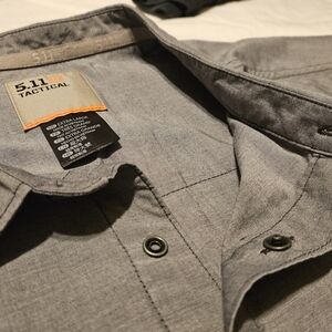 5.11 Tactical Gray Qick-Snap Button-Up Shirt